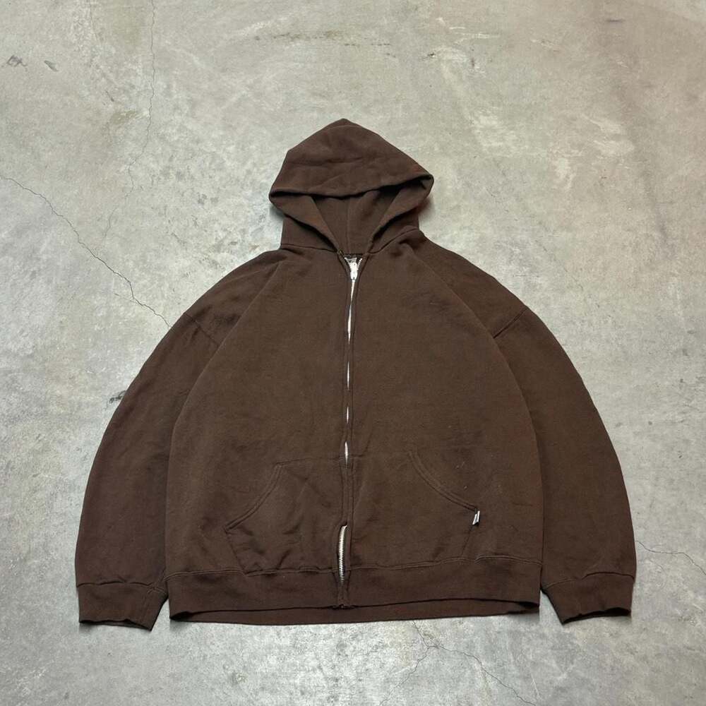 Russell Athletic Dri-Power Full Zip Hoodie Brown XL